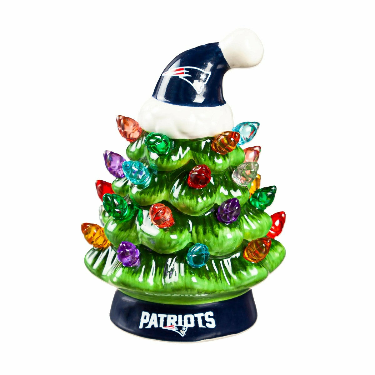 4" Mini LED Tabletop Christmas Tree, Set of 2, New England Patriots - NFL Home