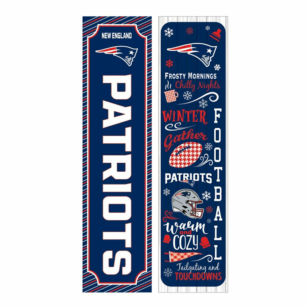 46" Double Sided Leaner, New England Patriots, Winter Seasonal - NFL Home