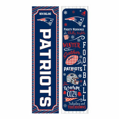 46" Double Sided Leaner, New England Patriots, Winter Seasonal - NFL Home