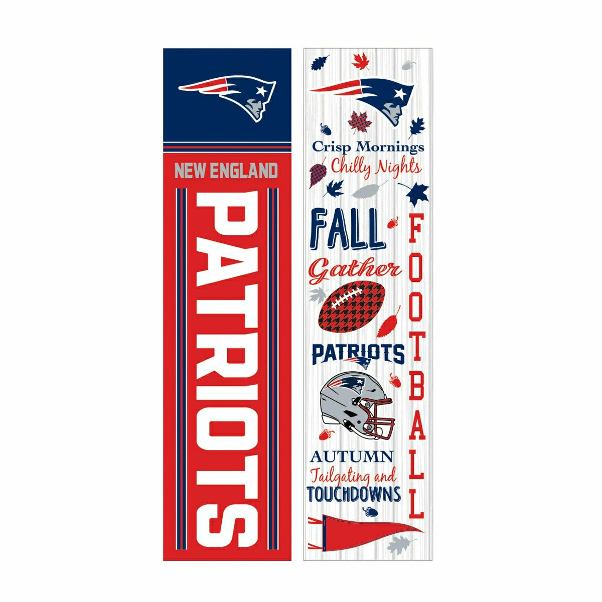 46" Double Sided Leaner, New England Patriots, Fall Seasonal - NFL Home