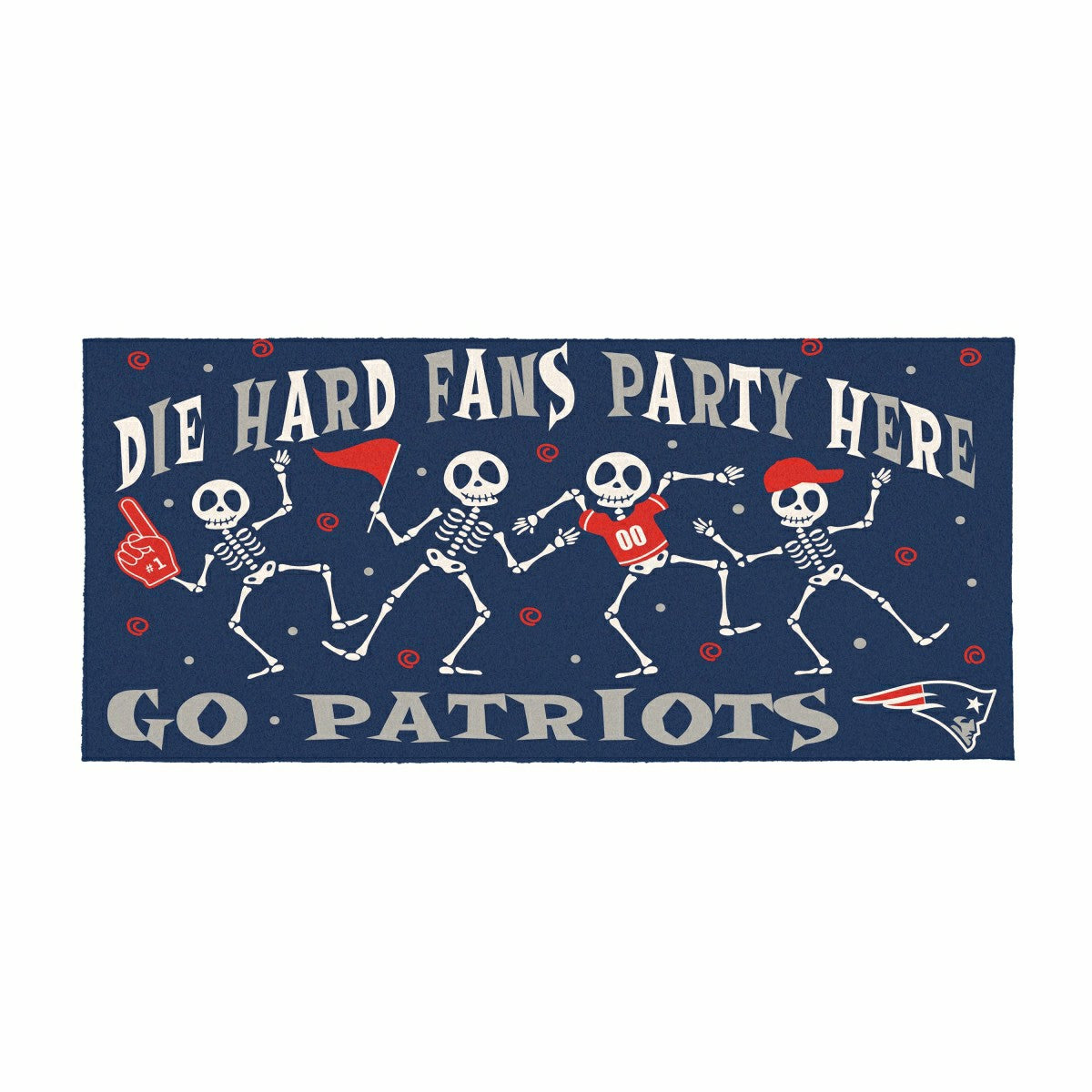 New England Patriots Flocked Coir Halloween Sassafras Switch Mat, 22"x - NFL