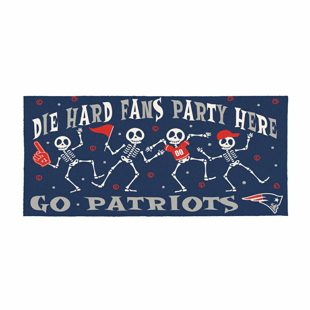 New England Patriots Flocked Coir Halloween Sassafras Switch Mat, 22"x - NFL