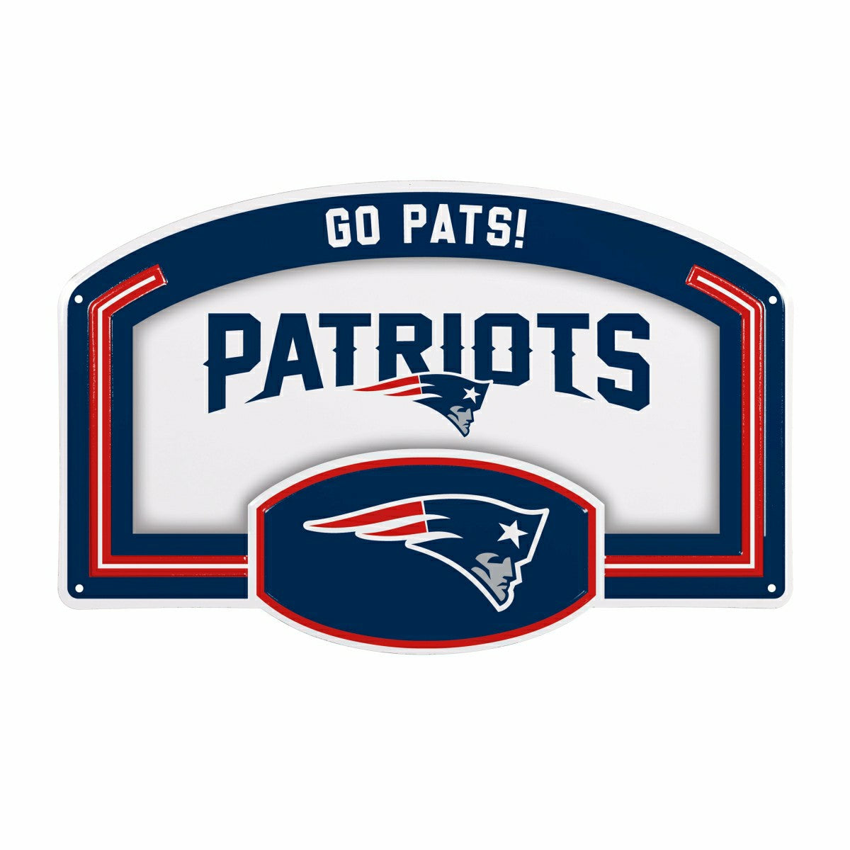 New England Patriots USA Embossed Steel Wall Sign, 11" x 17" - NFL Home