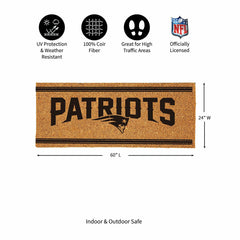 New England Patriots Extra Large One Color Coir Mat, 60"x24" - NFL