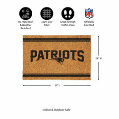 New England Patriots Large One Color Coir Mat, 36"x24" - NFL