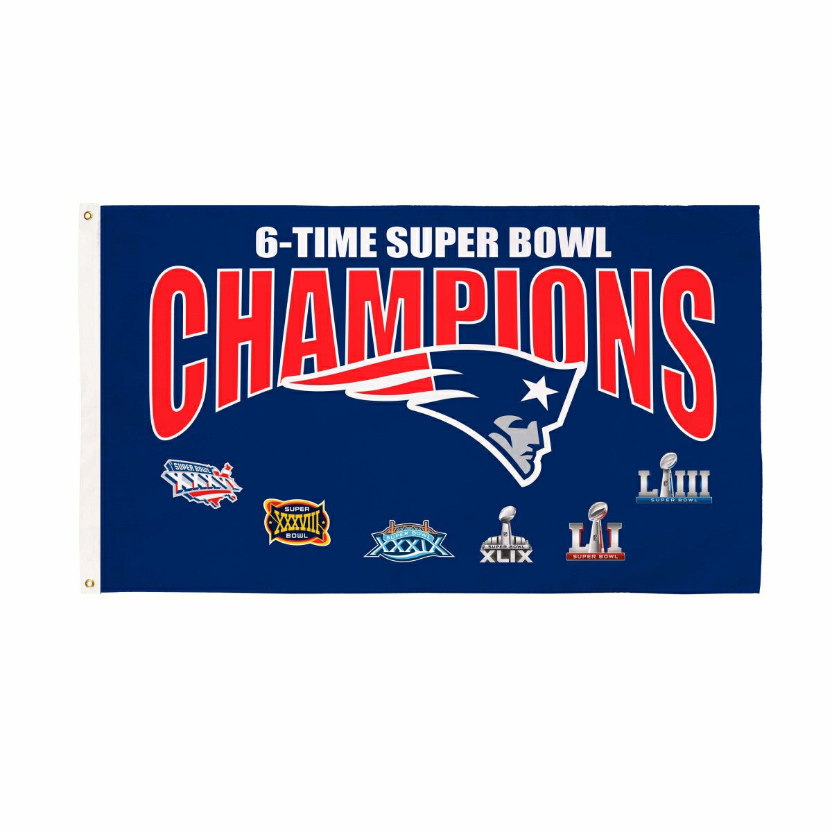 New England Patriots 4X Superbowl Champions Football 3x5 Flag - NFL Home