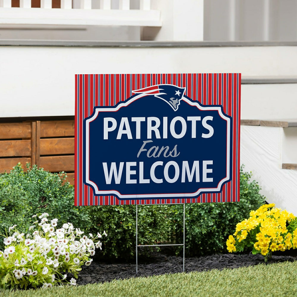 New England Patriots Coroplast Yard Sign, "Fans Welcome" - NFL Home