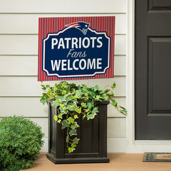 New England Patriots Coroplast Yard Sign, "Fans Welcome" - NFL Home