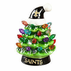 4" Mini LED Tabletop Christmas Tree, Set of 2, New Orleans Saints - NFL Home
