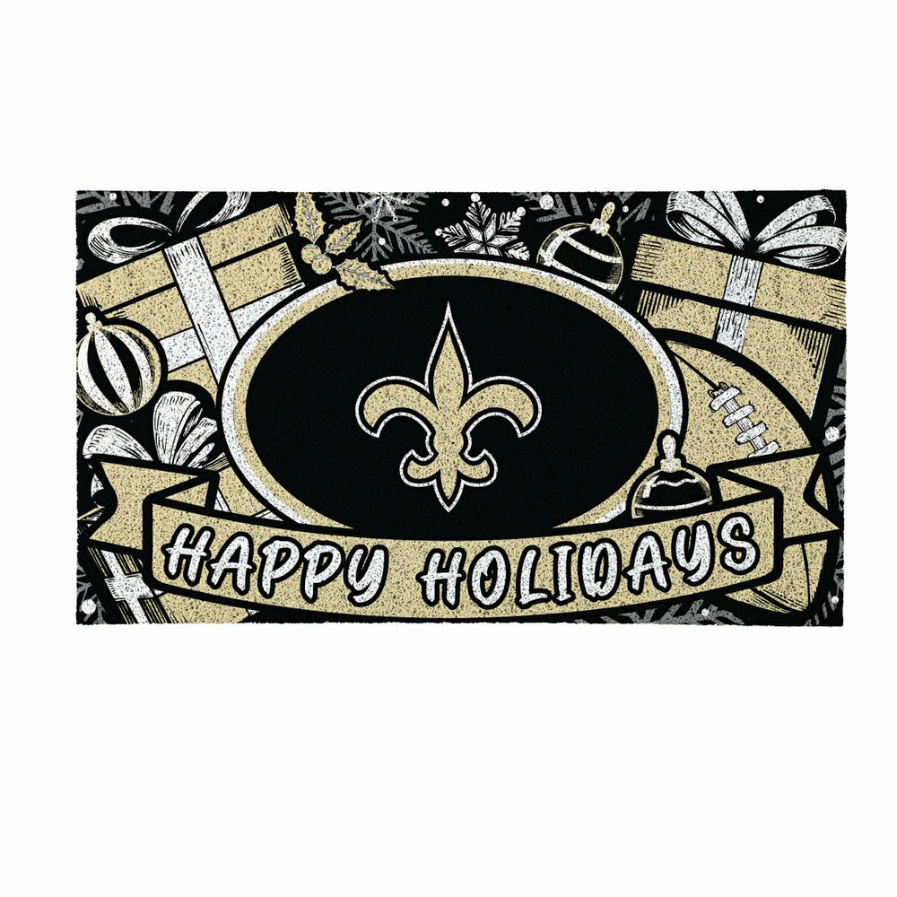 New Orleans Saints Holiday PVC Mat, 28"x16" - NFL