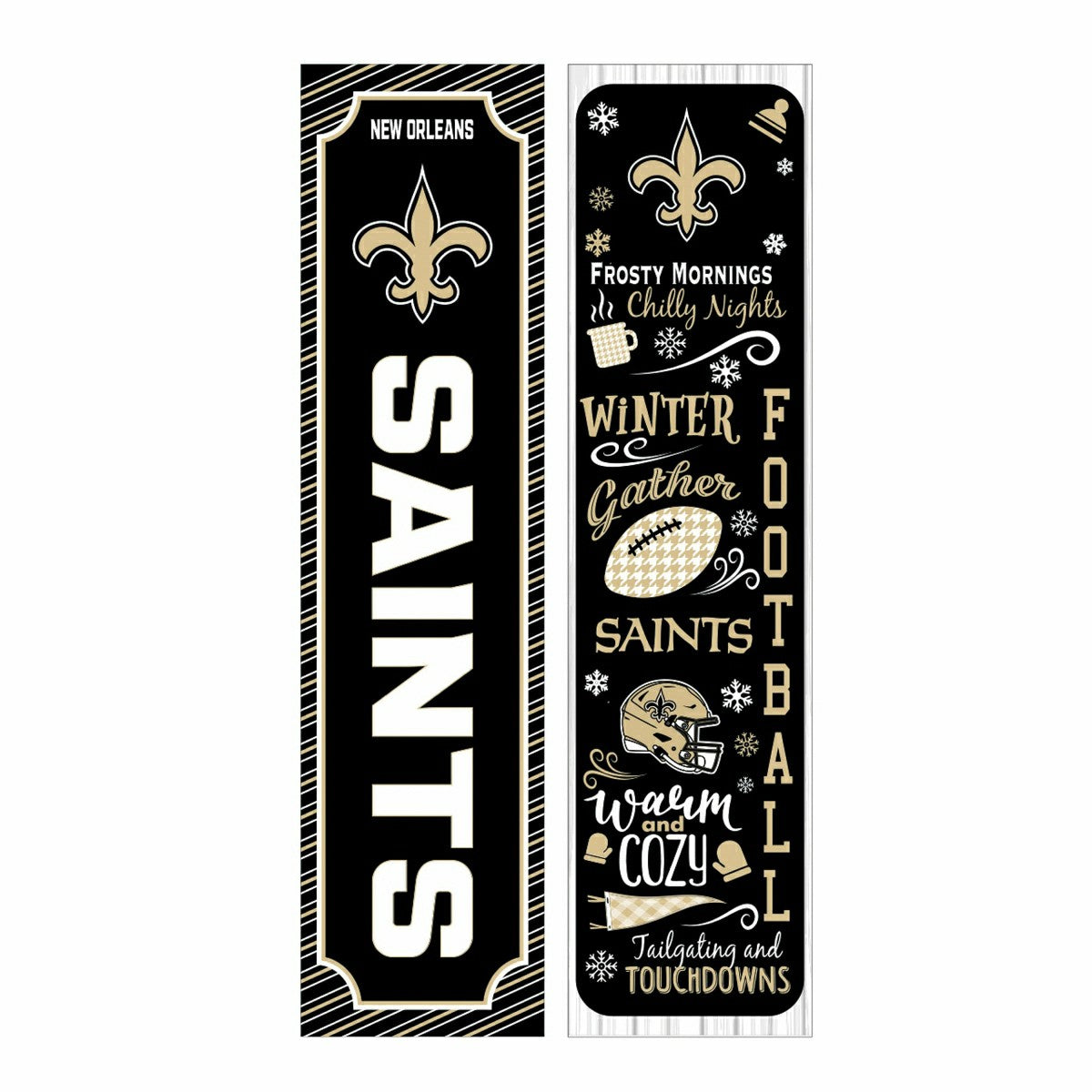 46" Double Sided Leaner, New Orleans Saints, Winter Seasonal - NFL Home