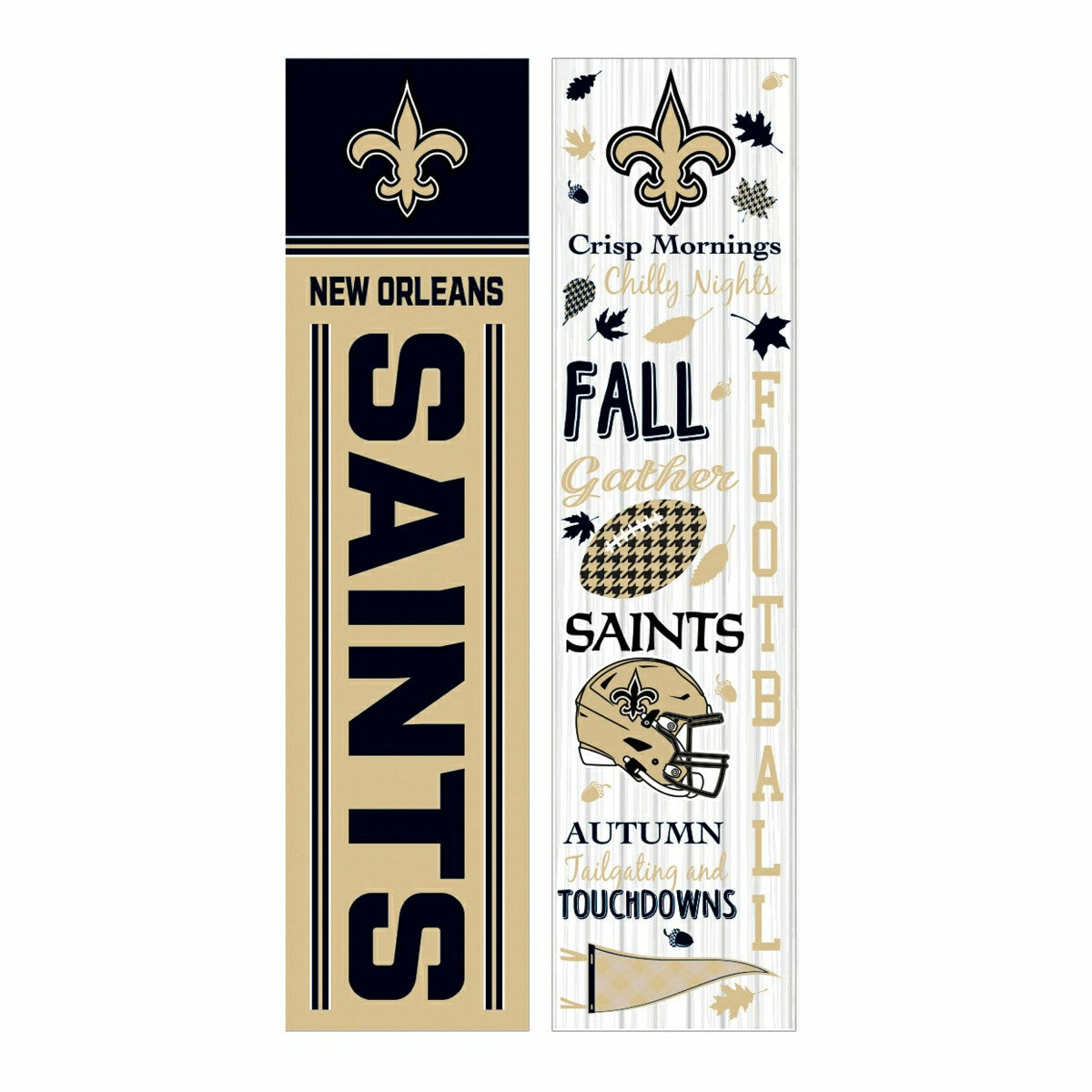 46" Double Sided Leaner, New Orleans Saints, Fall Seasonal - NFL Home