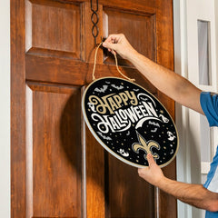 New Orleans Saints Halloween Round Door Décor with Hanging Rope, 18x18 - NFL Home