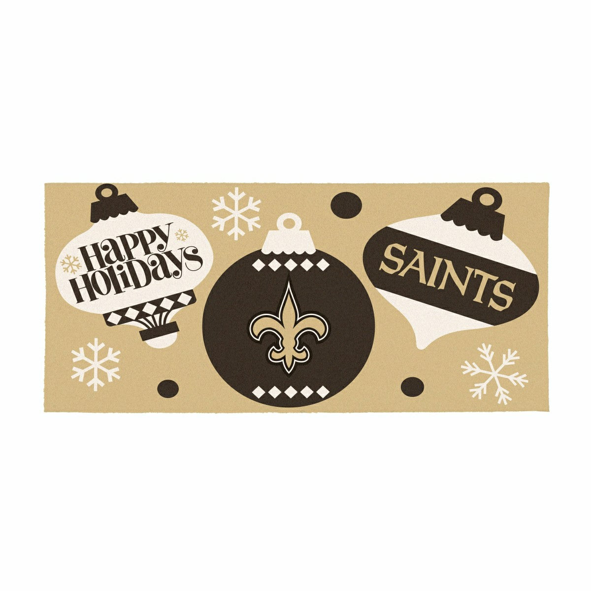 New Orleans Saints Holiday Flocked Coir Sassafras Switch Mat, 22"x10" - NFL