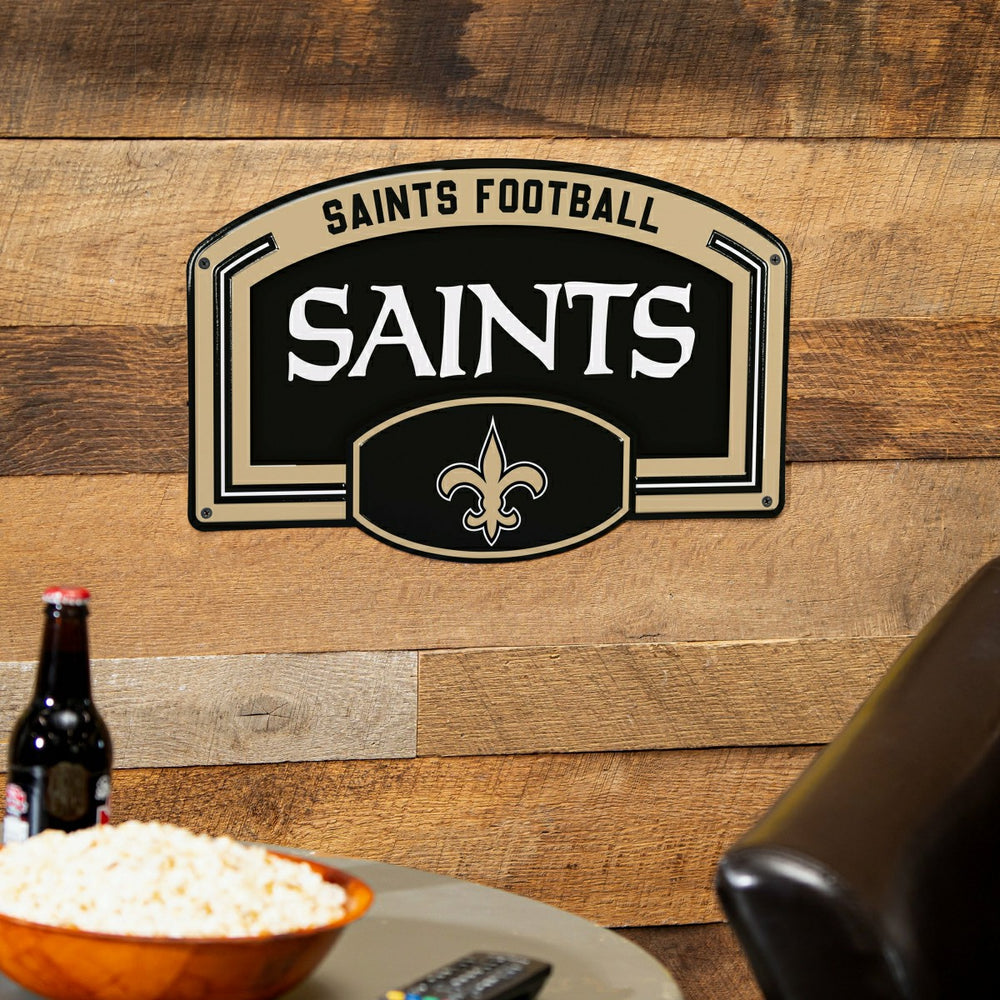 New Orleans Saints USA Embossed Steel Wall Sign, 11" x 17" - NFL Home