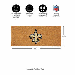 New Orleans Saints Extra Large Full Color Coir Mat, 60"x24" - NFL