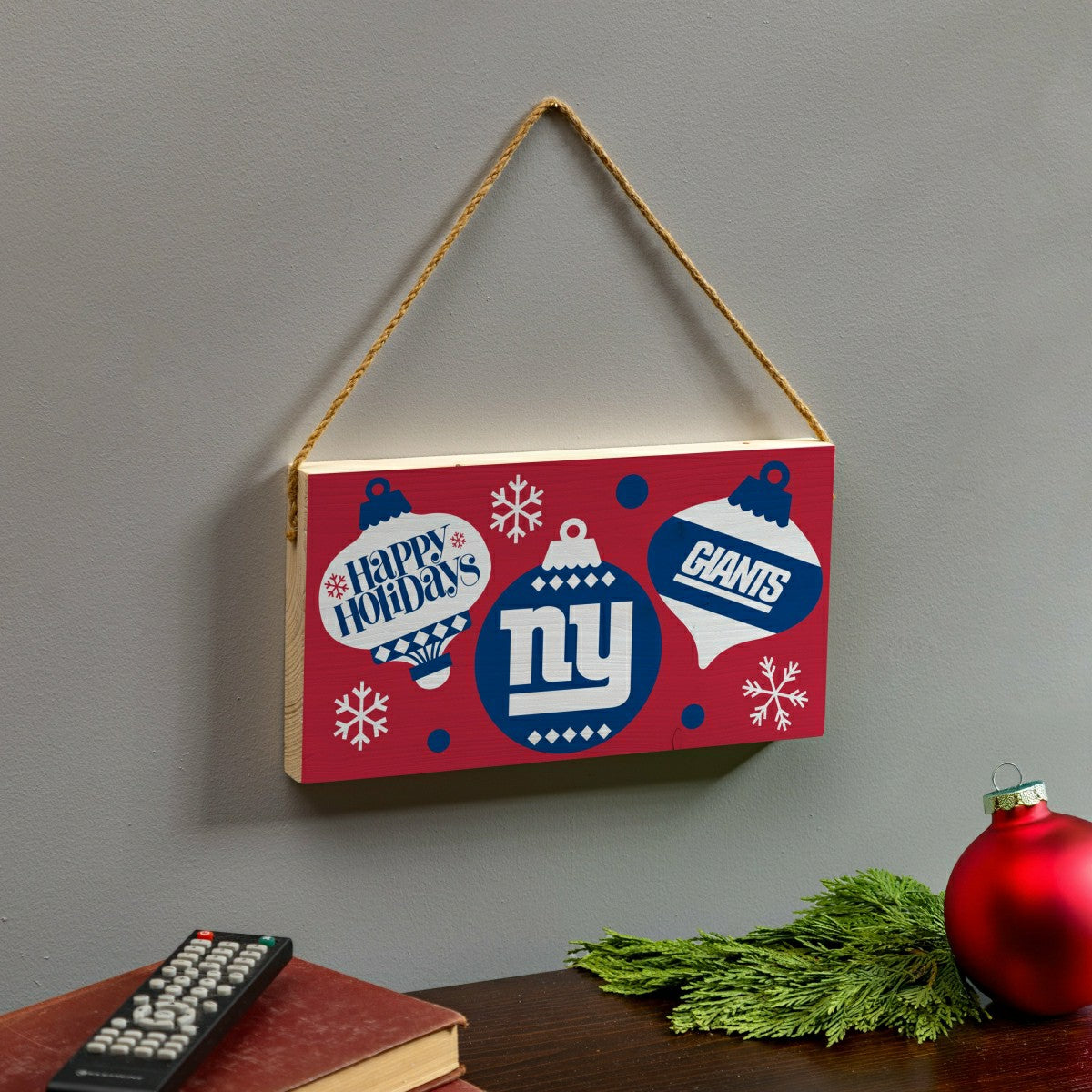 New York Giants Holiday Wood Wall Sign, 6x11 - NFL Home