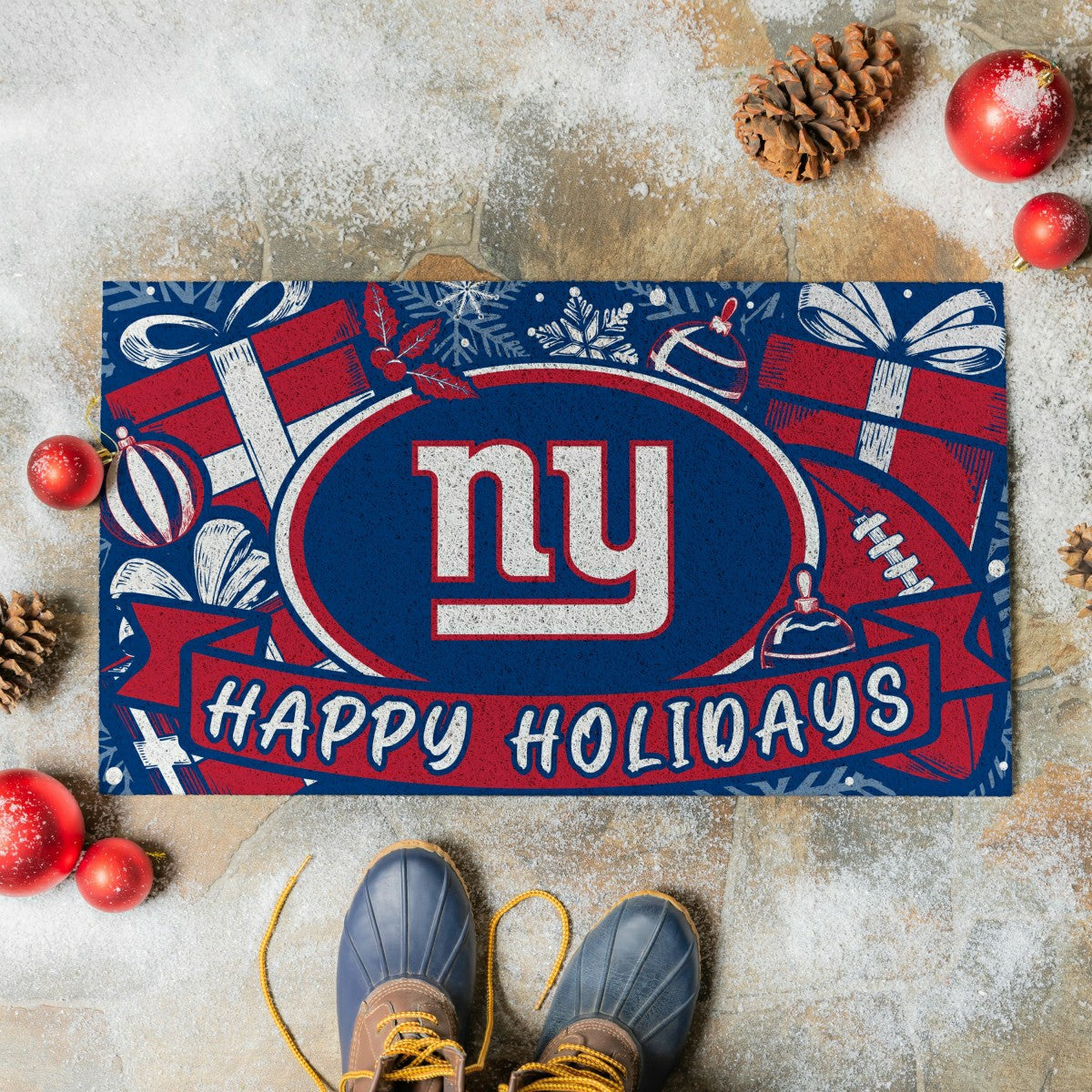 New York Giants Holiday PVC Mat, 28"x16" - NFL