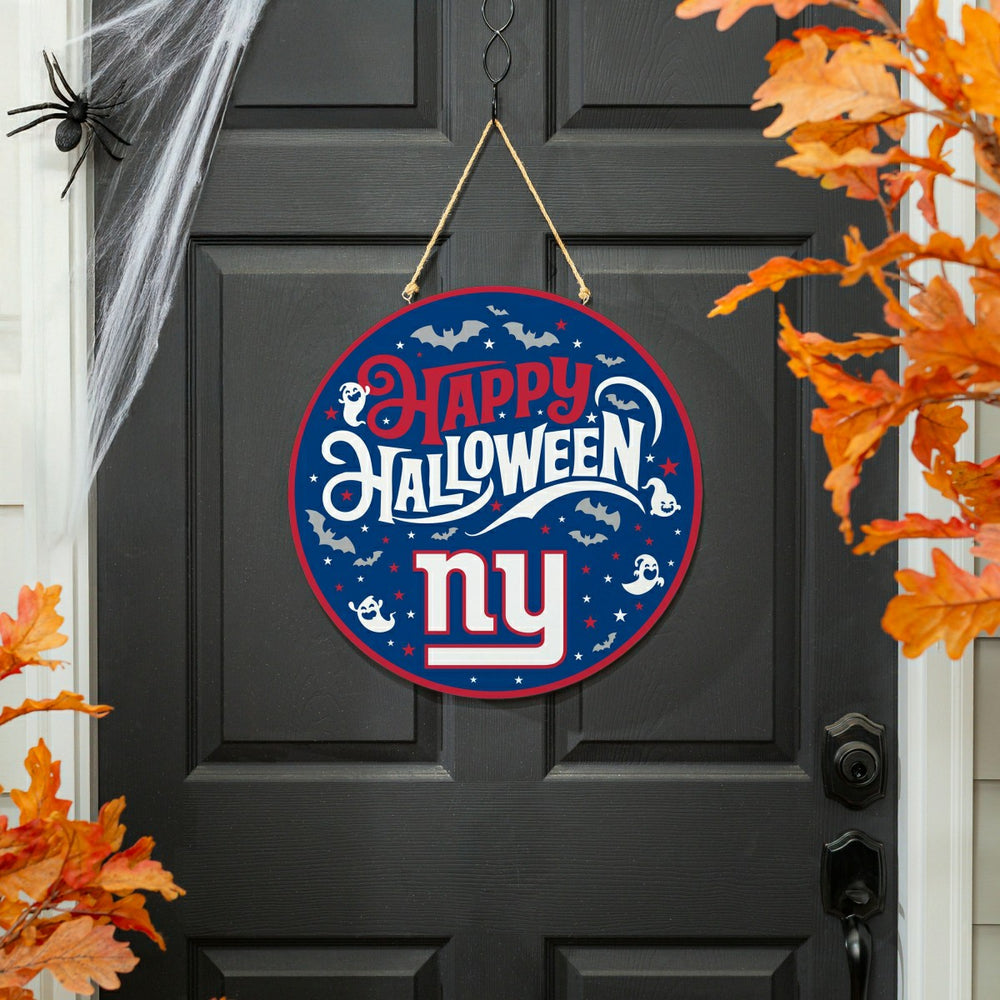 New York Giants Halloween Round Door Décor with Hanging Rope, 18x18 - NFL Home