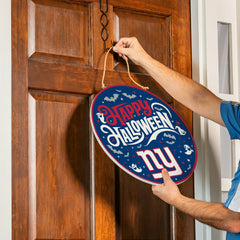 New York Giants Halloween Round Door Décor with Hanging Rope, 18x18 - NFL Home