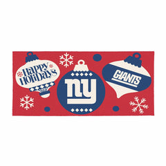 New York Giants Holiday Flocked Coir Sassafras Switch Mat, 22"x10" - NFL