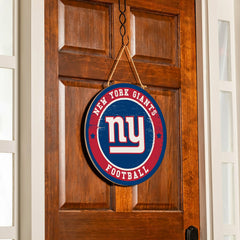 New York Giants Round Door Décor with Hanging Rope, 18x18 - NFL Home