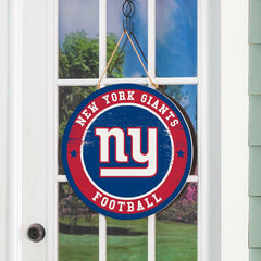 New York Giants Round Door Décor with Hanging Rope, 18x18 - NFL Home