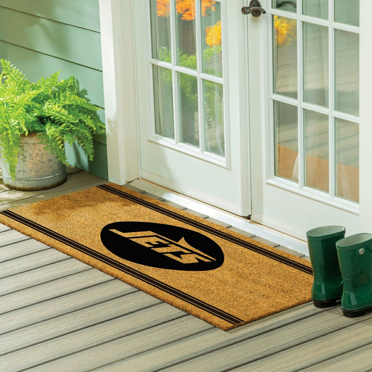New York Jets Extra Large One Color Coir Mat, 60"x24" - NFL