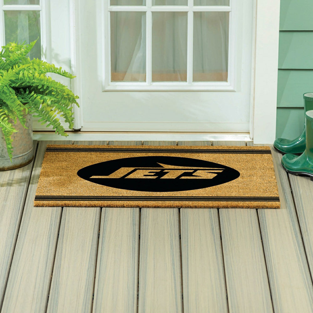 New York Jets Large One Color Coir Mat, 36"x24" - NFL