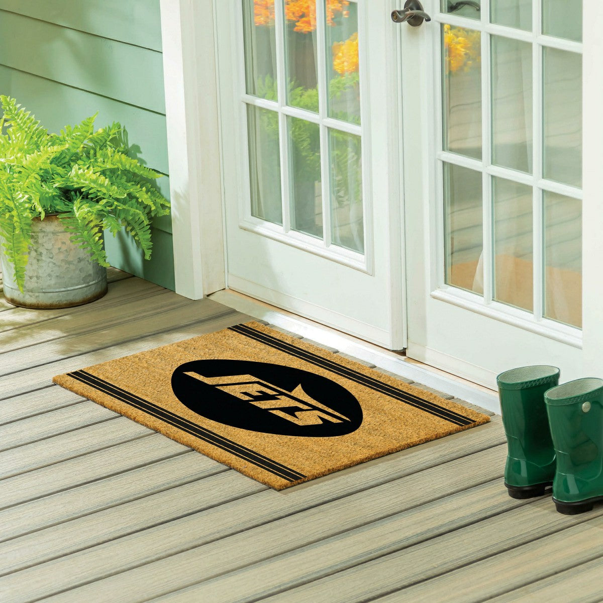 New York Jets Large One Color Coir Mat, 36"x24" - NFL