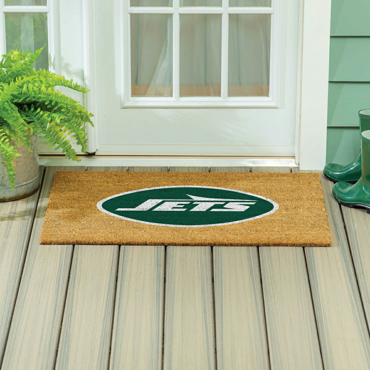 New York Jets Large Full Color Coir Mat, 36"x24" - NFL