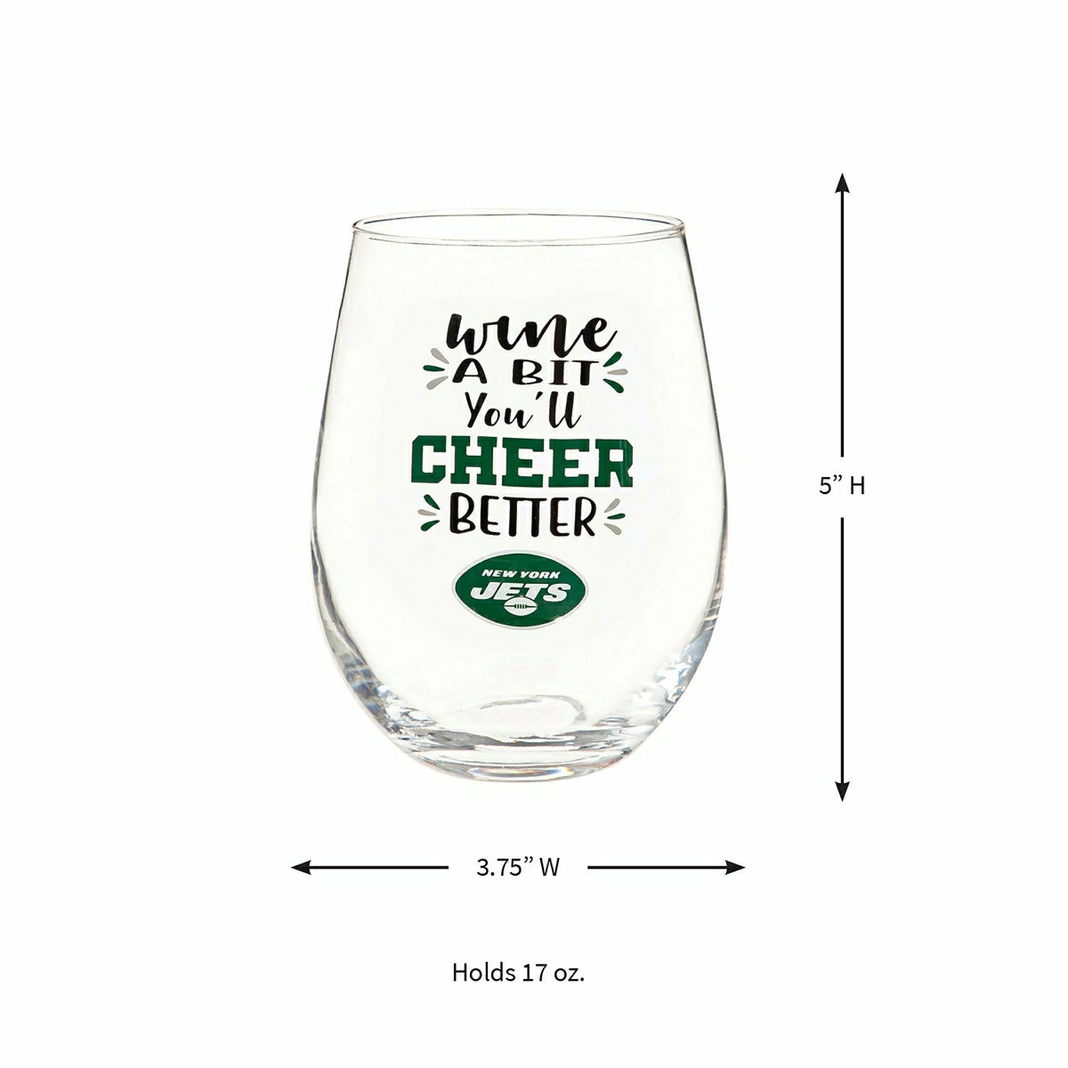 New York Jets, 17oz Boxed Stemless Wine - NFL Home