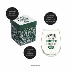 New York Jets, 17oz Boxed Stemless Wine - NFL Home