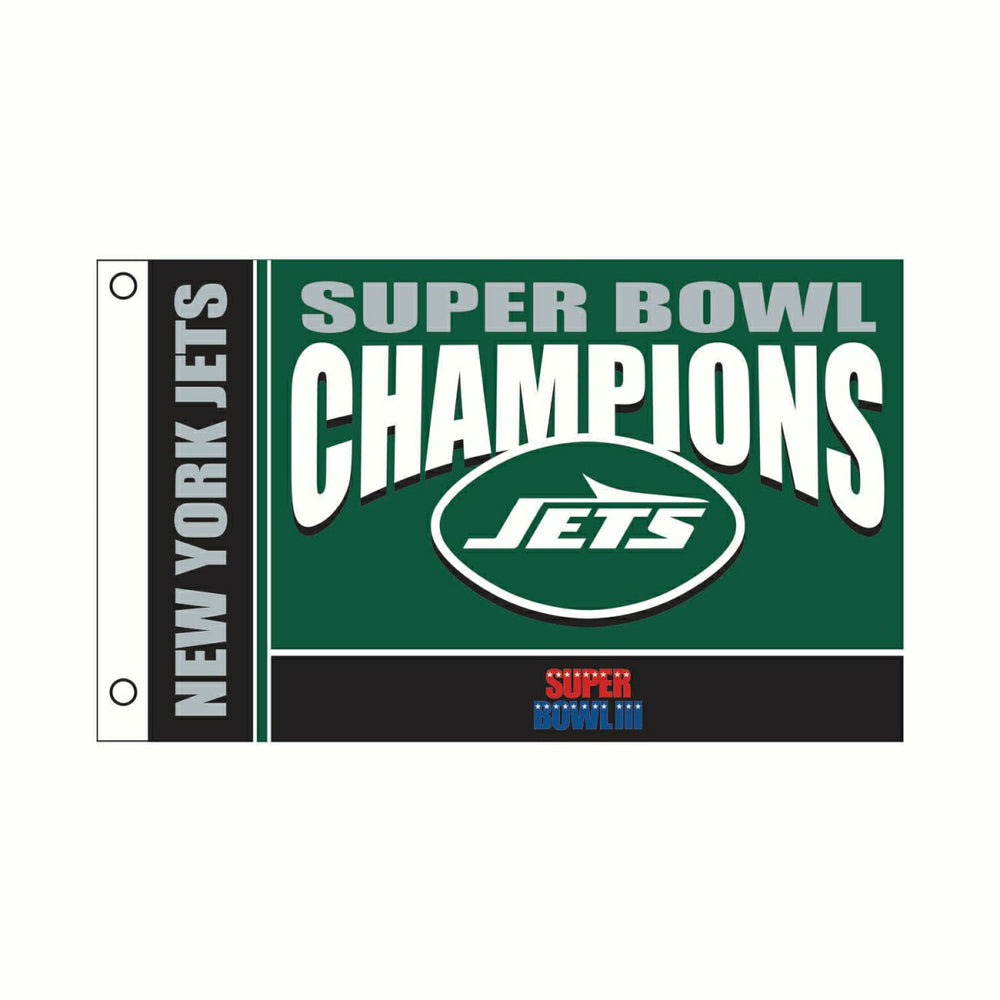 New York Jets Superbowl III Champions Football 3x5 Flag - NFL Home