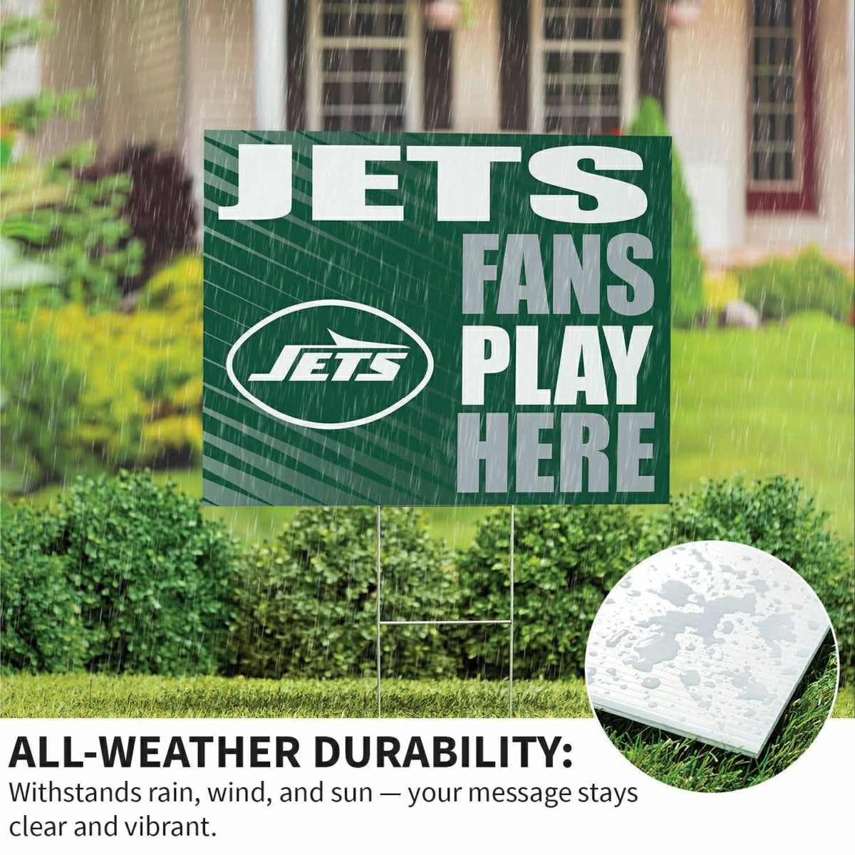 New York Jets Coroplast Yard Sign "Fans Play Here" - NFL Home