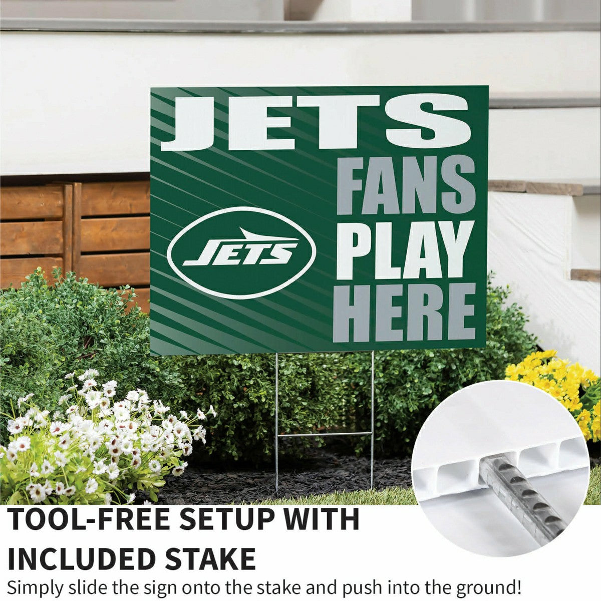 New York Jets Coroplast Yard Sign "Fans Play Here" - NFL Home