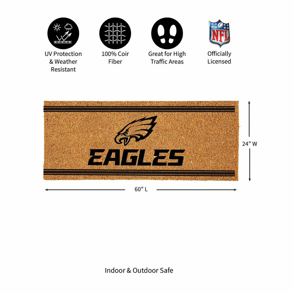 Philadelphia Eagles Extra Large One Color Coir Mat, 60"x24" - NFL