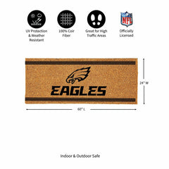Philadelphia Eagles Extra Large One Color Coir Mat, 60"x24" - NFL