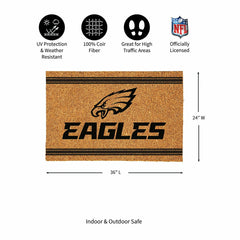 Philadelphia Eagles Large One Color Coir Mat, 36"x24" - NFL