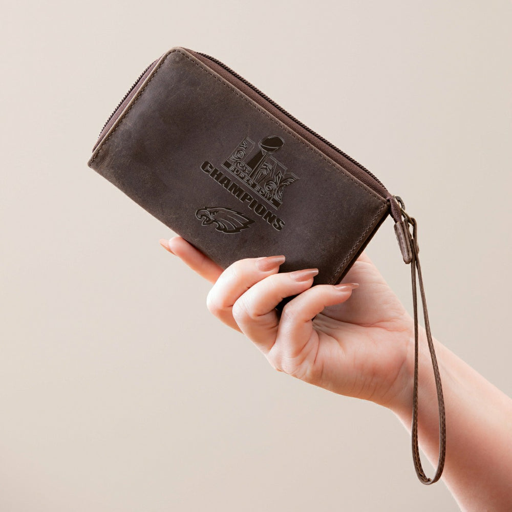 Philadelphia Eagles Super Bowl 59 Champions Wristlet Wallet, Brown - NFL