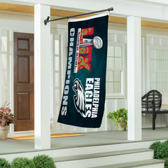Philadelphia Eagles Super Bowl 59 Champions Single Sided Flag w/ 2 Gro - NFL