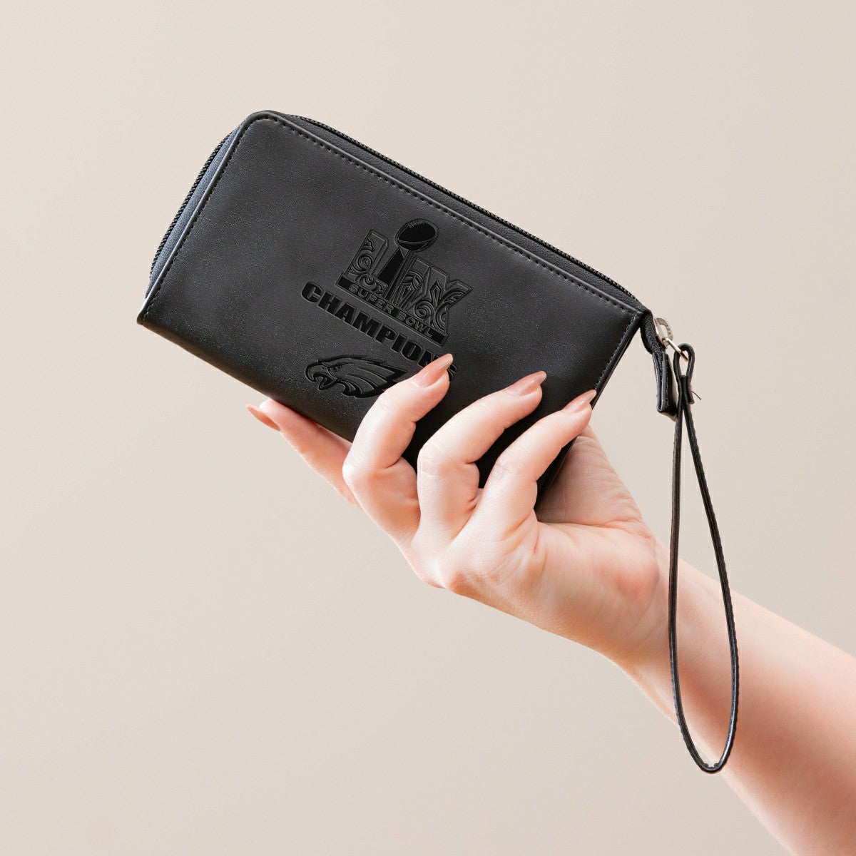 Philadelphia Eagles Super Bowl 59 Champions Wristlet Wallet, Black - NFL