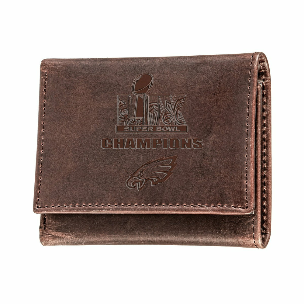 Philadelphia Eagles Super Bowl 59 Champions Wallet, Tri-fold, Brown - NFL