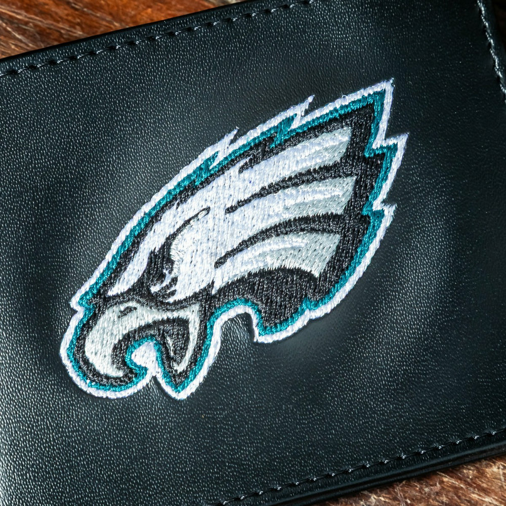 Philadelphia Eagles Black Bi-Fold Embroidered Wallet w/ RFID Blocking - NFL Home