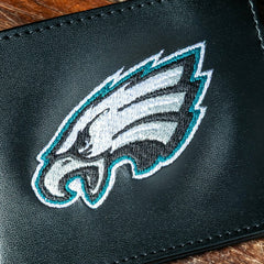 Philadelphia Eagles Black Bi-Fold Embroidered Wallet w/ RFID Blocking - NFL Home