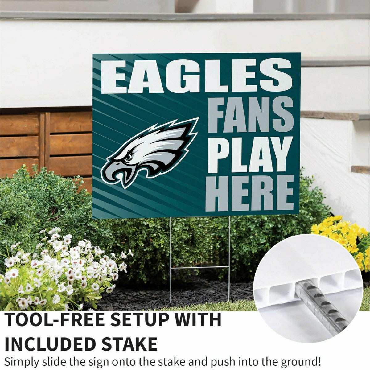 Philadelphia Eagles Coroplast Yard Sign "Fans Play Here" - NFL Home