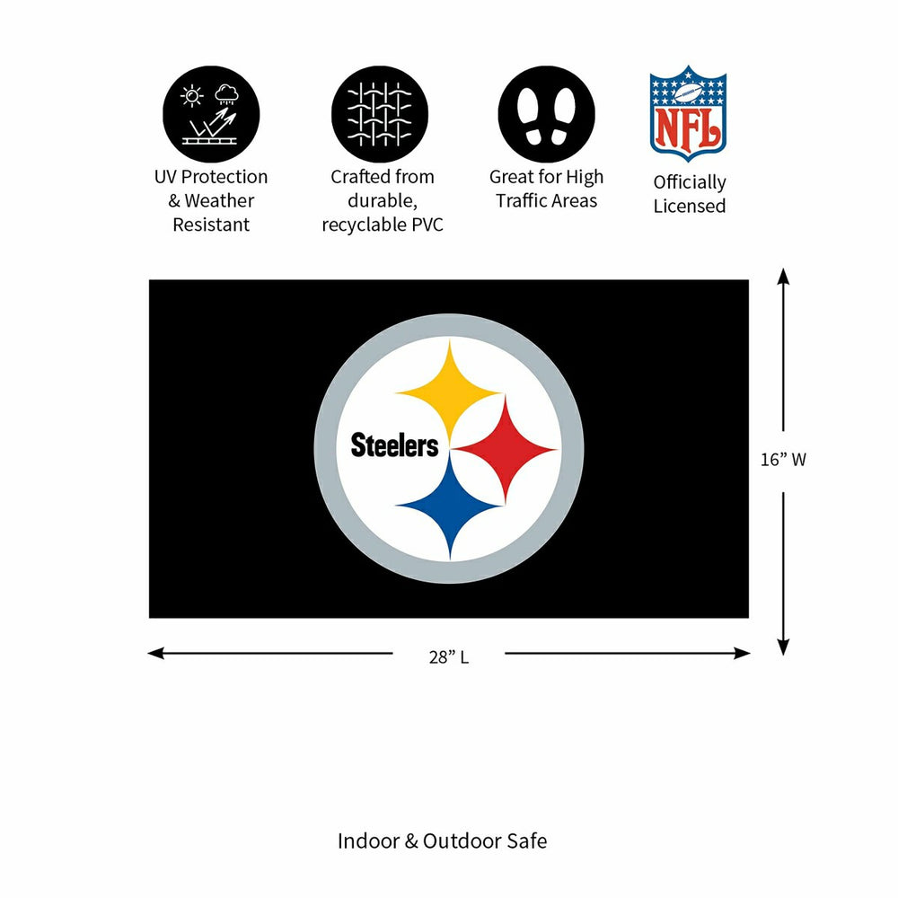 Full Color PVC Mat, 16" x 28", Pittsburgh Steelers - NFL