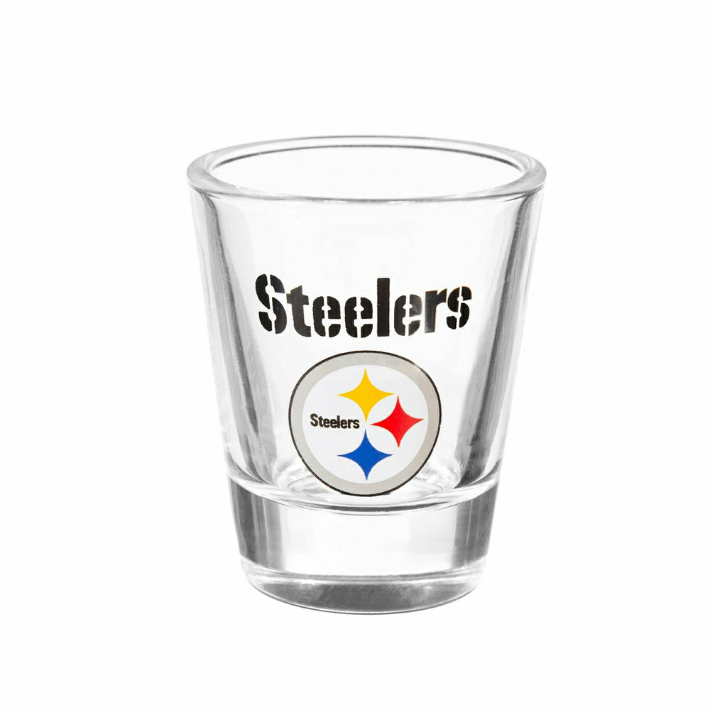 Pittsburgh Steelers 4-Piece Ceramic and Glass 2oz. Shot Glass Set - NFL Home