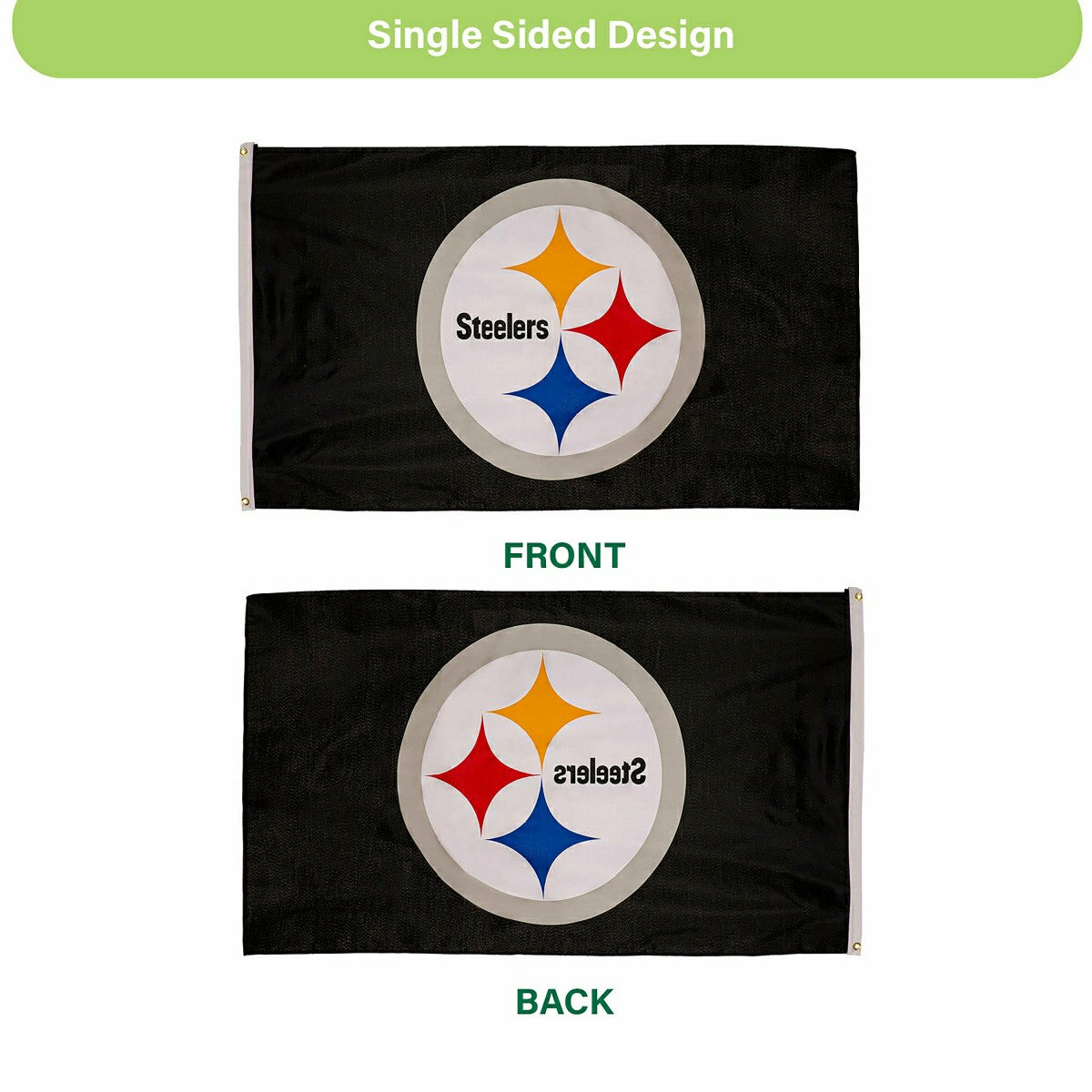 Pittsburgh Steelers Single Sided Estate Flag with 2 Grommets, 3'x5' - NFL Home