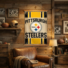 Pittsburgh Steelers, Canvas Wall Tapestry, Medium, 36x24 - NFL Home